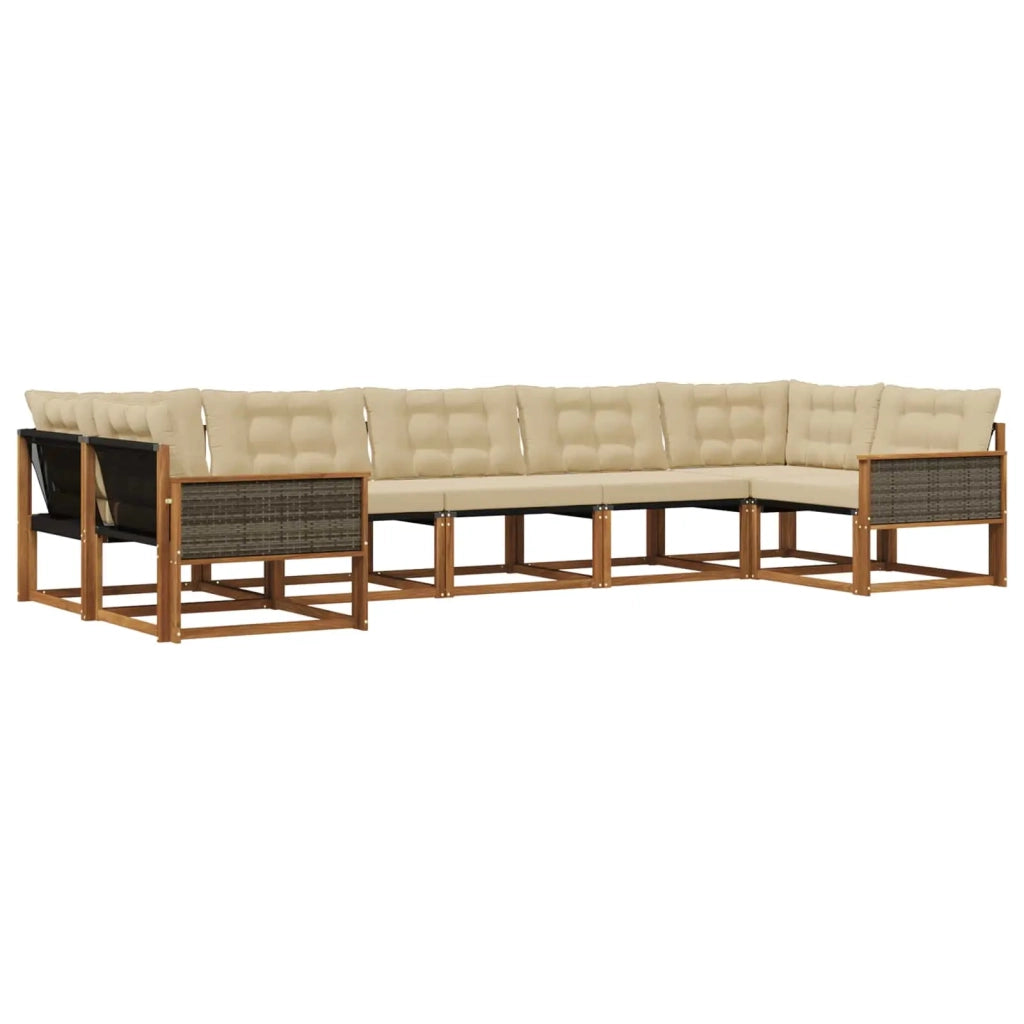 Set di divani da esterno 7 pz Naturale e Beige 3381661