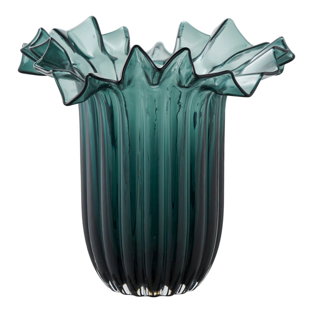 Vaso Decorativo Aalborg, Verde, Vetro, 25x25x30 cm