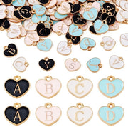 Accessori per gioielli 80 pezzi - Campanelli in emaillo - Maniglie alfabetiche - Colori arcobaleno - Leggeri - Per creare accessori DIY