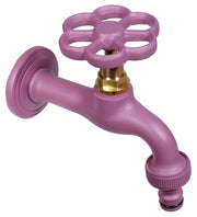 Rubinetto colorato in ottone con manopola a fiore Belfer Ø24mm Colore: Viola
