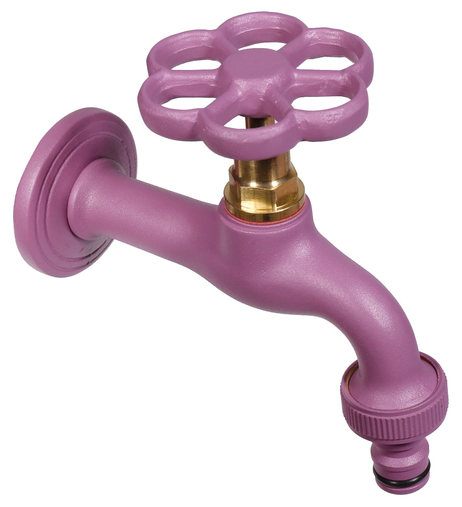 Rubinetto colorato in ottone con manopola a fiore Belfer Ø24mm Colore: Viola