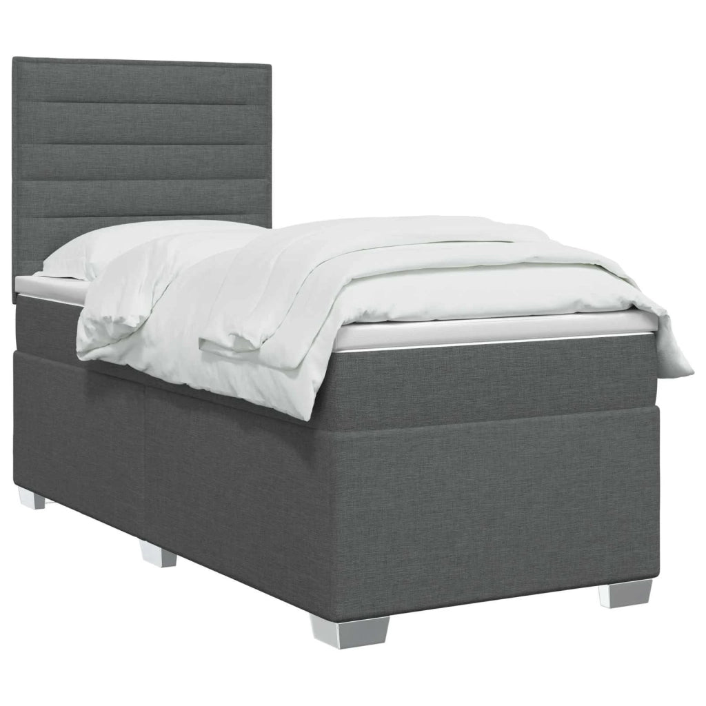 Letto box spring con materasso Grigio Scuro 100 x 200 cm 3453333