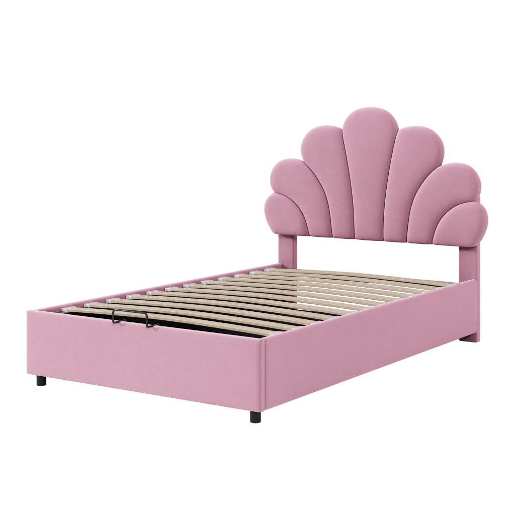 letto imbottito velluto rosa 90 x 200 cm