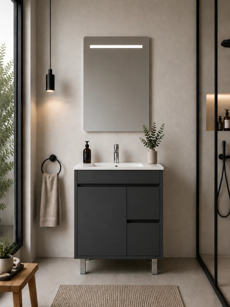 Mobile bagno con lavabo ORIGENBATH ISQUIA senza specchio 60x45 cm grafite