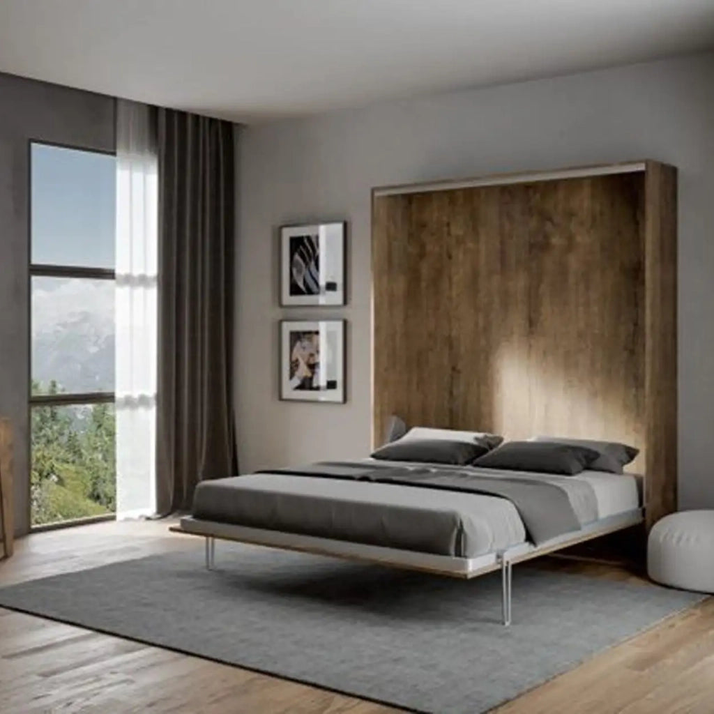 Letto matrimoniale a scomparsa 160 Kentaro noce