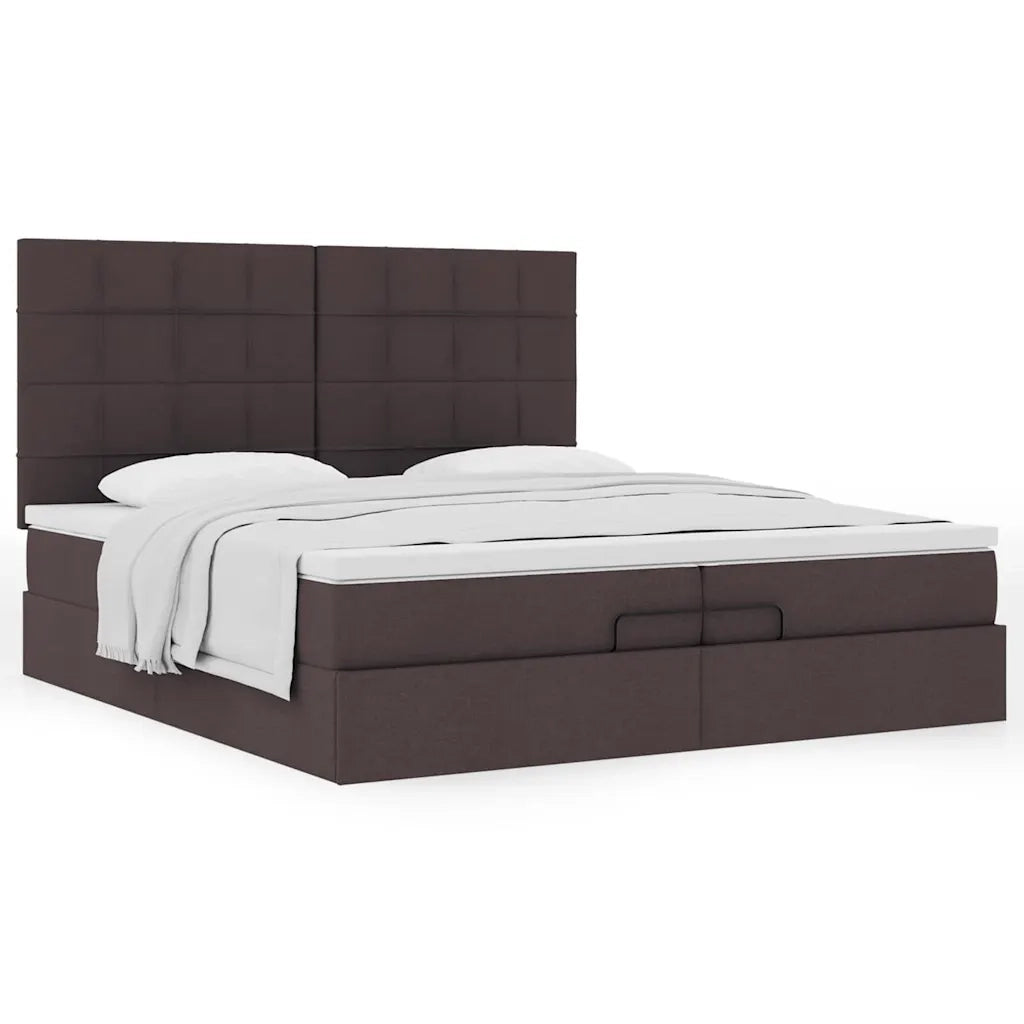 Struttura Letto Pouf con Materassi 200x200 cm in Tessuto 3313185