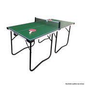 Tavolo da Ping Pong Pieghevole con Tendirete Salvaspazio con Maniglie di Trasporto Verde