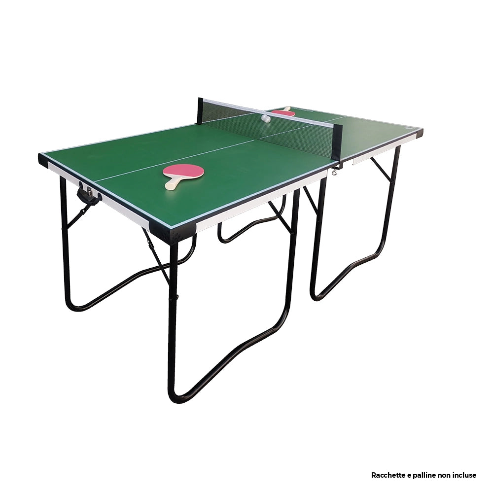 Tavolo da Ping Pong Pieghevole con Tendirete Salvaspazio con Maniglie di Trasporto Verde