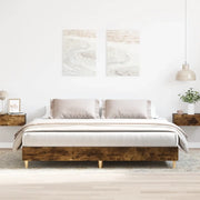 Giroletto senza Materasso Rovere Fumo 200x200 cm in Truciolato 3328703