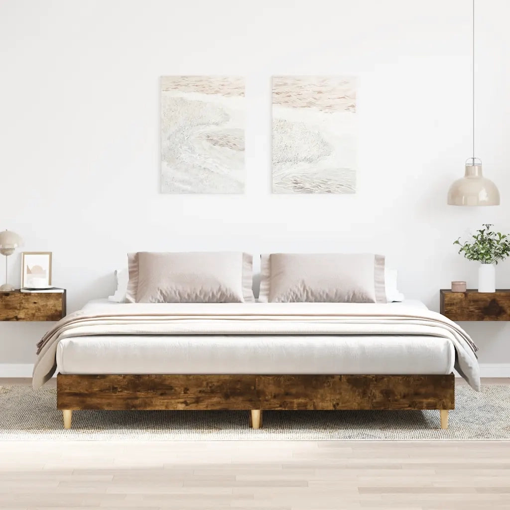 Giroletto senza Materasso Rovere Fumo 200x200 cm in Truciolato 3328703