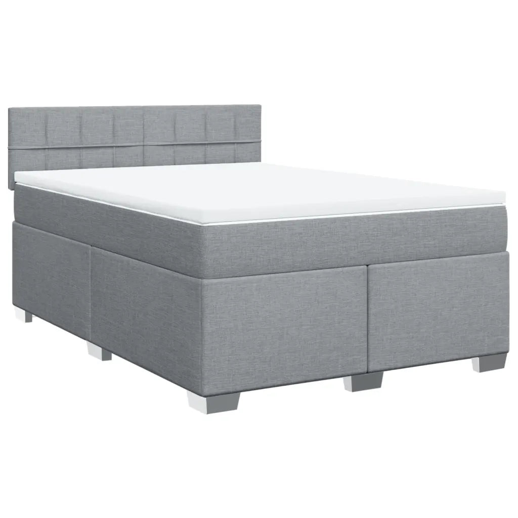 Giroletto a Molle con Materasso Grigio Chiaro 160x200cm Tessuto