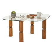 Gran, Tavolino da Salotto Portariviste, 80x80x40h cm Marrone Noce