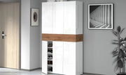 Scarpiera SAVONA 6 ante - Fino a 60 paia, bicolore bianco/rovere Made in Italy