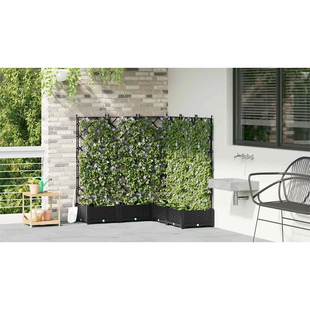 Vaso da giardino 5 pcs Nero 120 x 120 x 125,5 cm Plastica 42002842