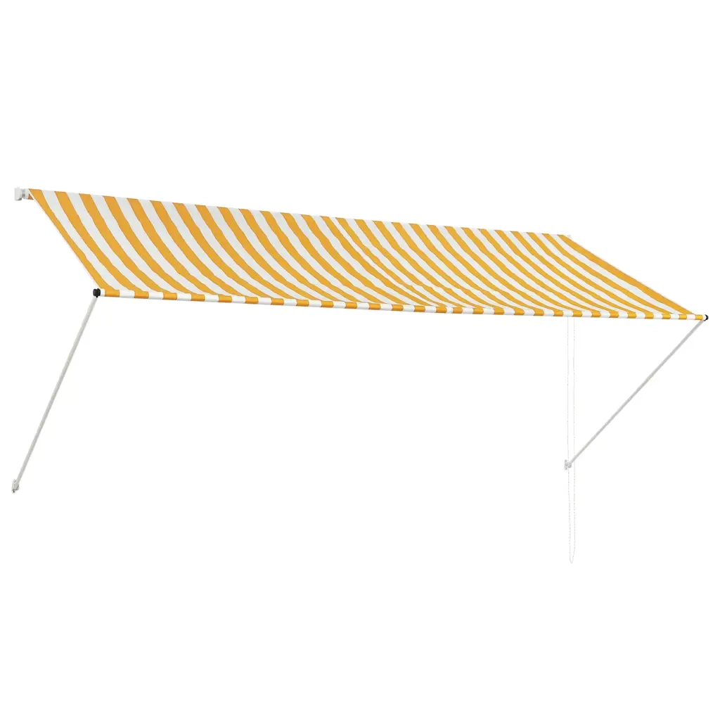 Tenda da Sole Retrattile 300x150 cm Giallo e Bianco 143755