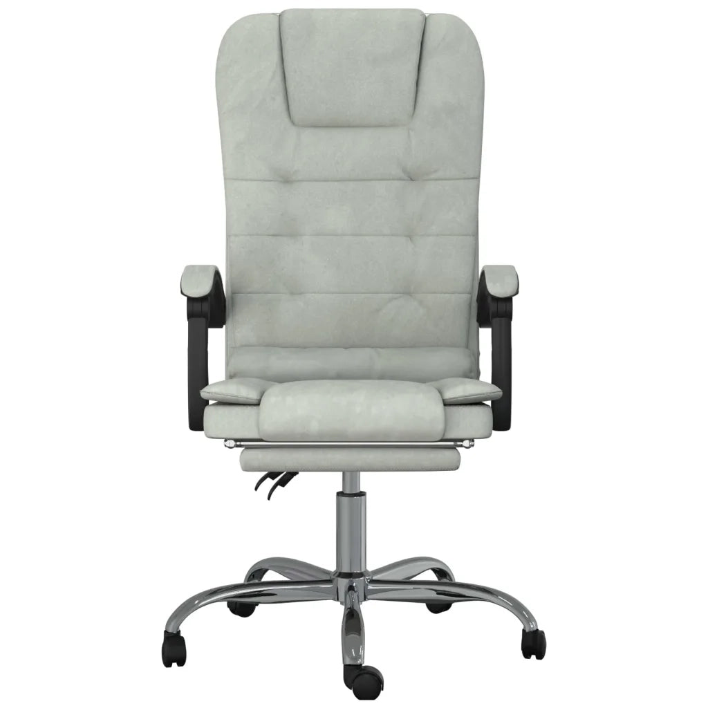Sedia da Ufficio Massaggio Reclinabile Grigio chiaro in Velluto 349664