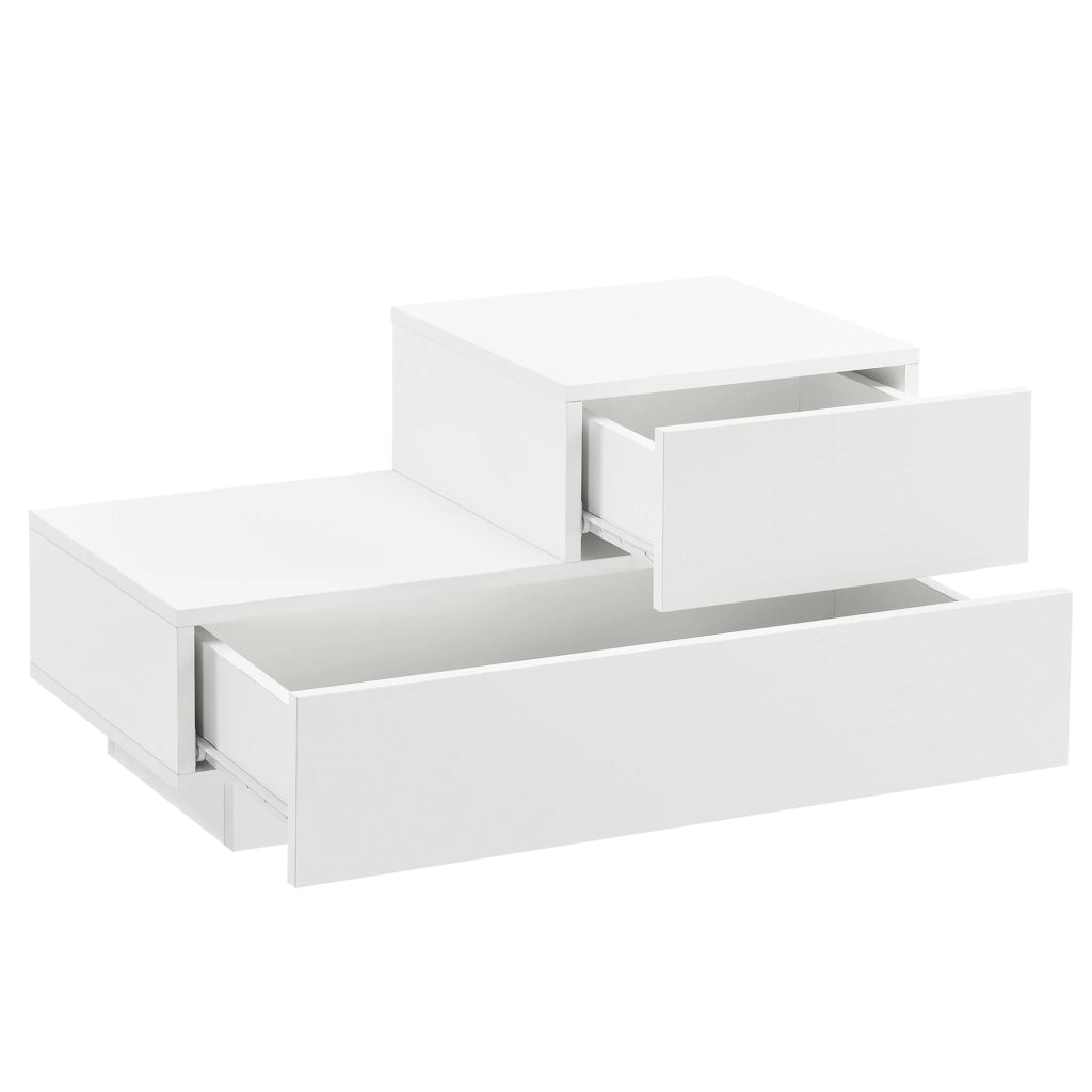 Comodino da Notte a 2 Cassetti 38 x 70 x 35 cm Cassettiera e Portaoggetti Mobile da Divano/Letto Posizione a Destra -