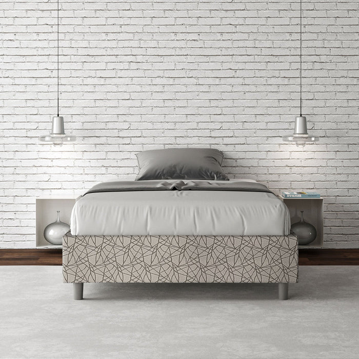 Letto 1 Piazza e Mezzo Sommier 120x200 cm con Rete Azelia Era 02 Grigio