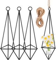 Sistema a 4 livelli di supporto per piante aeree Tillandsia - supporto geometrico per piante aeree in acciaio per decorazione di interni, ufficio e giardino.