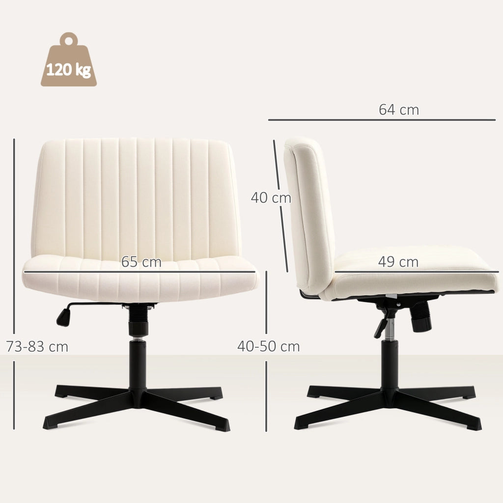 Sedia da Ufficio Regolabile con Rivestimento Tessile e Schienale ¨C Zephmum ¨C Cremewei?