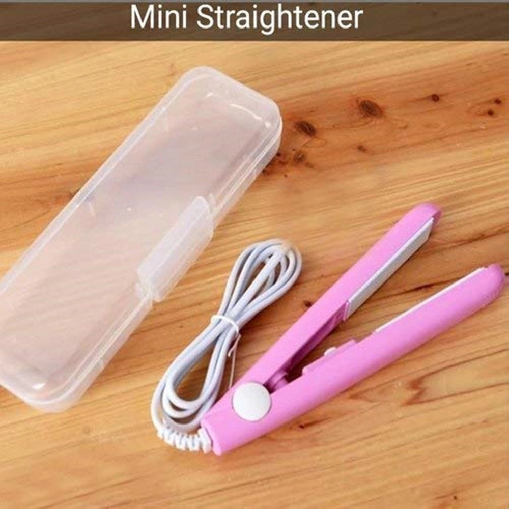 Trade Shop - Mini Piastra Per Capelli Portatile Professionale Con Contenitore Plastica Per Donne Ragazze -