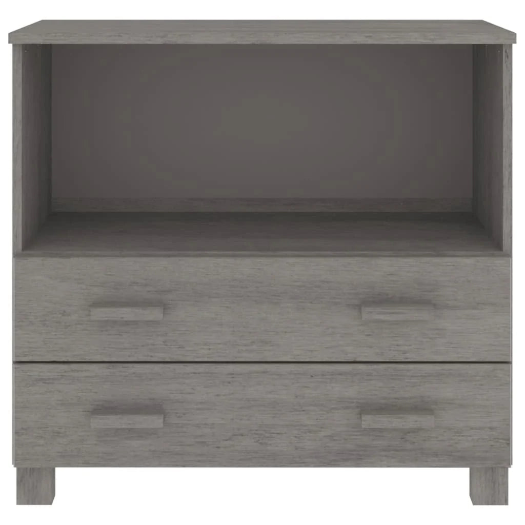 Buffet credenza cassettiera armadio mobile contenitore organizer cucina soggiorno colore chiaro 85 x 35 x 80 cm legno massello di pino grigio 02_0032160