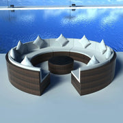 Set Divani da Giardino 10 pz con Cuscini in Polyrattan Marrone 43075