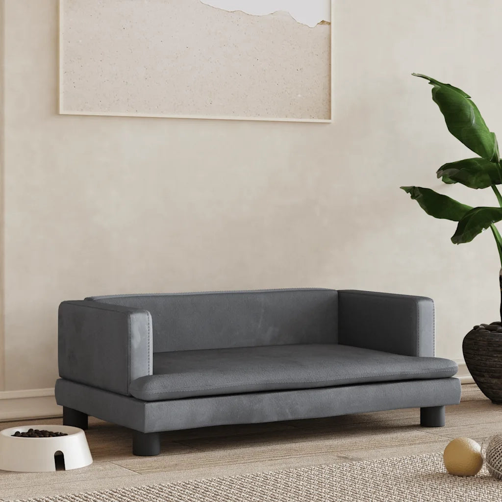 Lettino per Cani Grigio Scuro 80x45x30 cm in Velluto CFW9407452