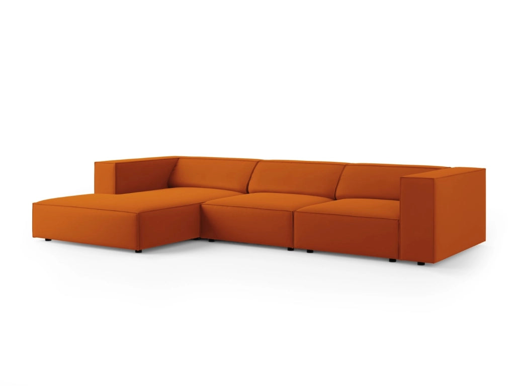 Cosmopolitan Design - Divano angolare sinistro "Arendal" 4 posti in velluto terracotta 