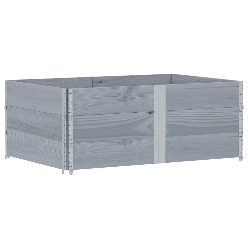 Paretali per Pallet 3pz Grigi 150x100cm Legno Massello di Pino
