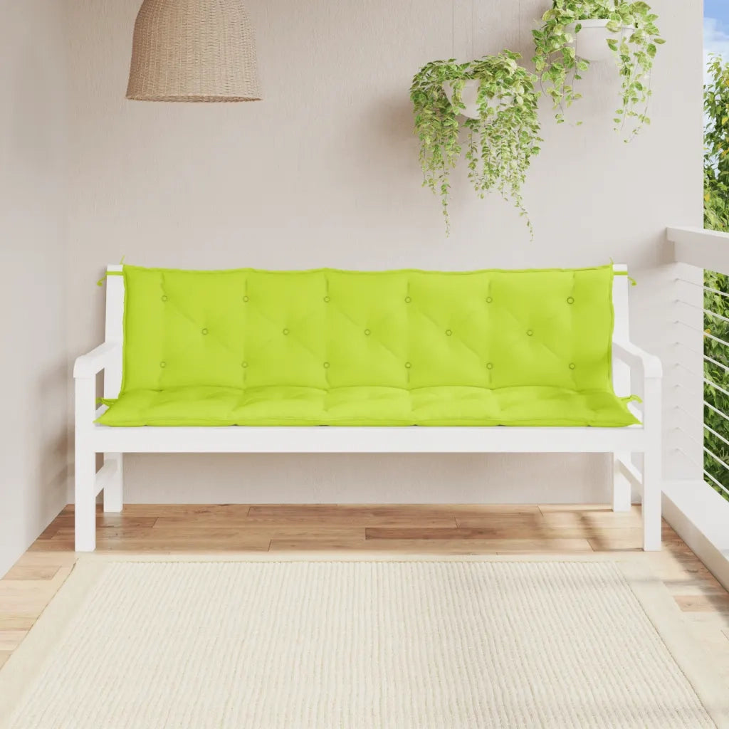 Cuscini per Panca 2 pz-Set di 2 Cuscini per panchina Verde Intenso 180x50x7 cm Tessuto Oxford