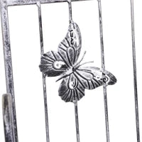 Scaffale Fioriera 3 Ripiani Pieghevole da Giardino Balcone, Metallo, Argento, 44x25x96 cm