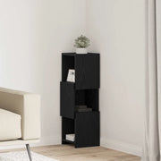 Mobile angolare 25,5x25x80cm Legno ingegnerizzato Rovere Nero 889814