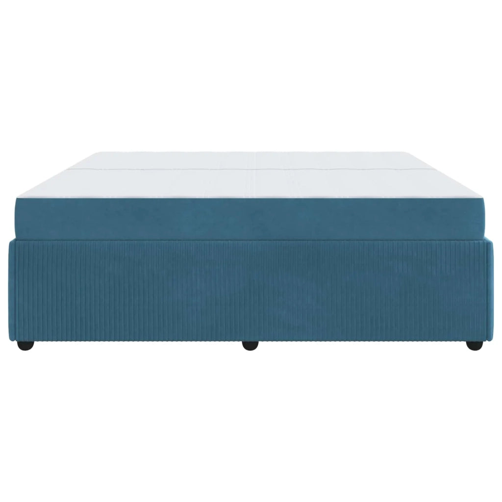 Struttura del letto con materasso Blu 200 x 200 cm Tessuto