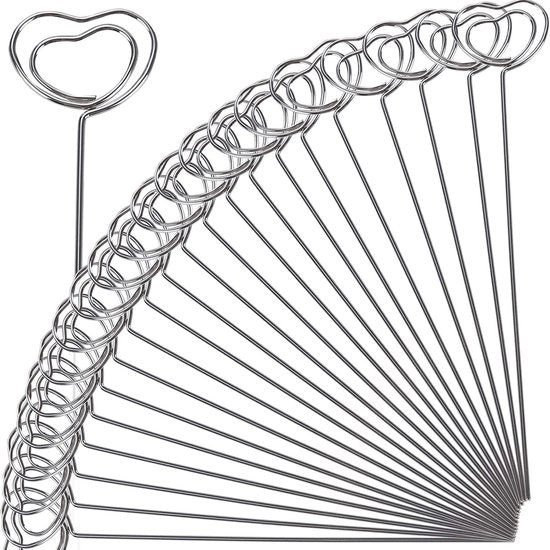 Clip per foto con forma di cuore - Tavolo di metallo per cartine da visita - Decorazione per matrimonio - 30 pezzi - Ideale per appunti