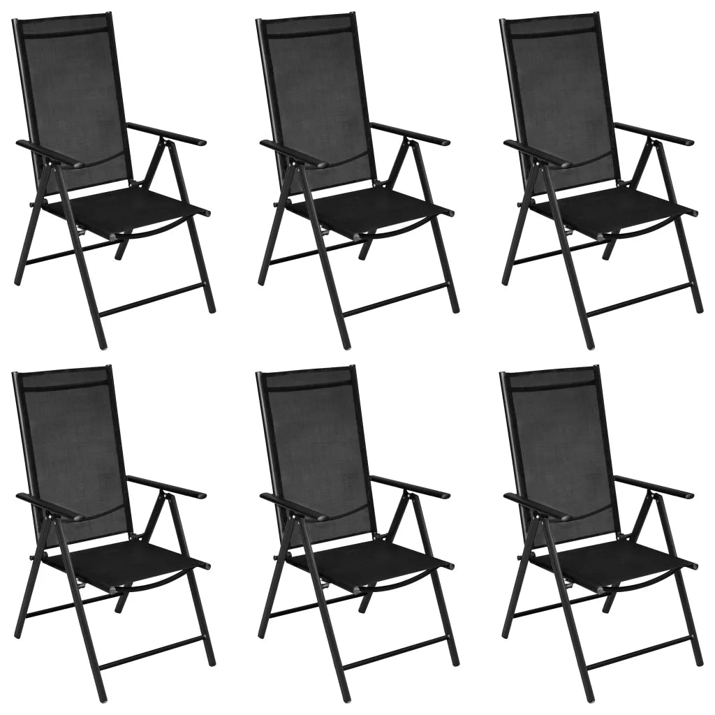 Set Mobili da Pranzo da Giardino 7 pz in Alluminio Nero cod mxl 43911