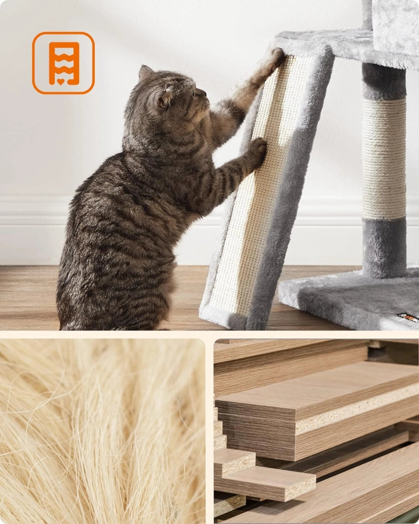 TIRAGRAFFI PER GATTI Valora in corda di sisal grigio chiaro, resistente e durevole