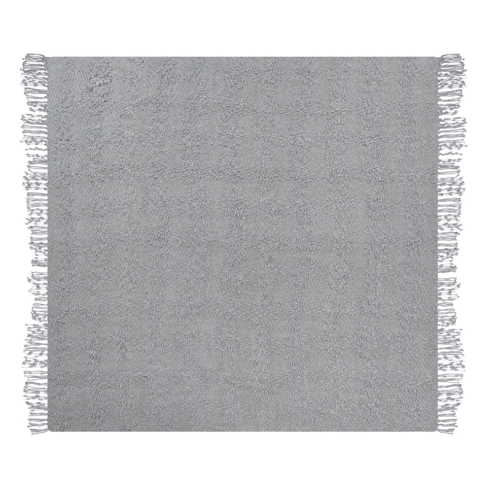 Coperta di cotone intrecciata con nappe 200 x 220 cm grigio morbida classica