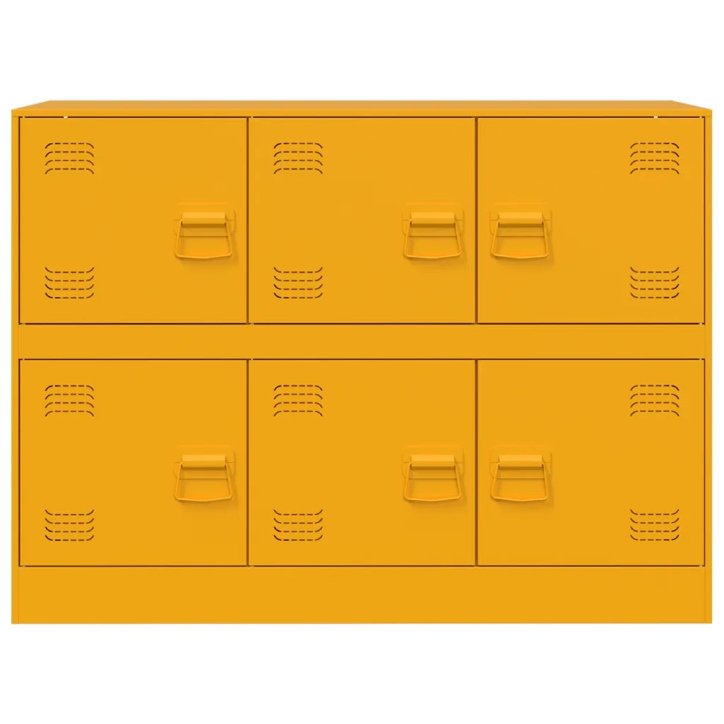 Credenza | Madia | Buffet da pranzo | Armadio da pranzo Giallo Senape 99x39x73 cm in Acciaio