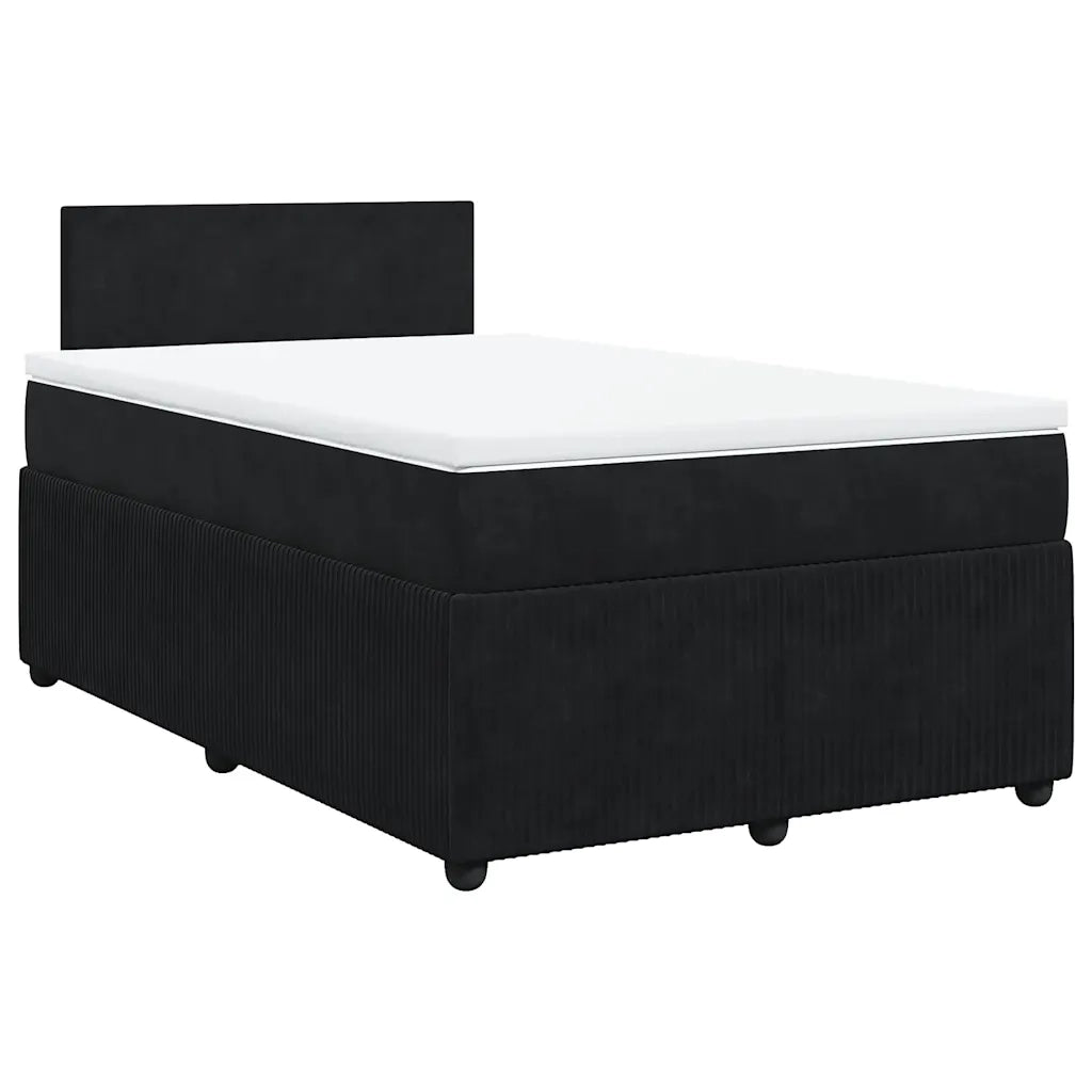 Giroletto a Molle con Materasso Nero 120x190 cm in Velluto 3287682
