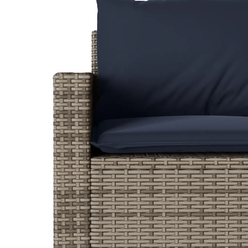 Set da Pranzo da Giardino 2 pz con Cuscini in Polyrattan Grigio 366339