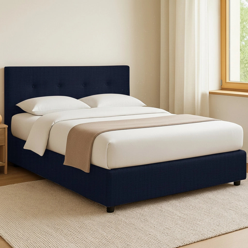 Oxford, Letto Matrimoniale Sfoderabile Made in Italy, Viola Scuro