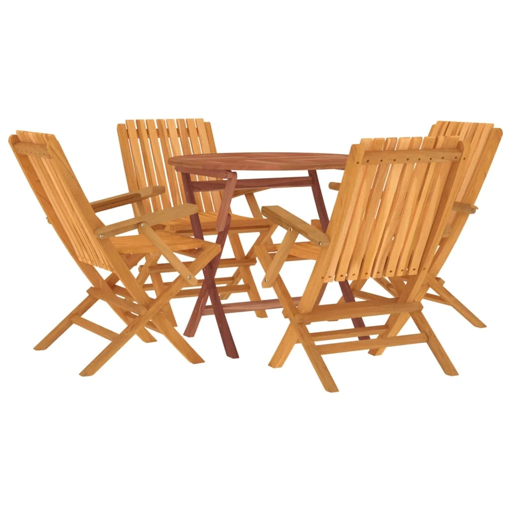 Set da pranzo da esterno/mobili da giardino in legno massello di teak da 5 pezzi 02_0014293