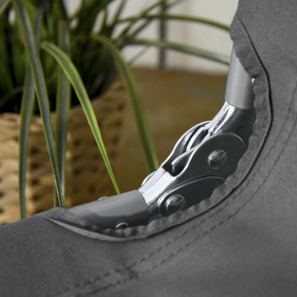 Lettino da giardino pieghevole ¨C zephmum ¨C Grigio, metallo e poliestere