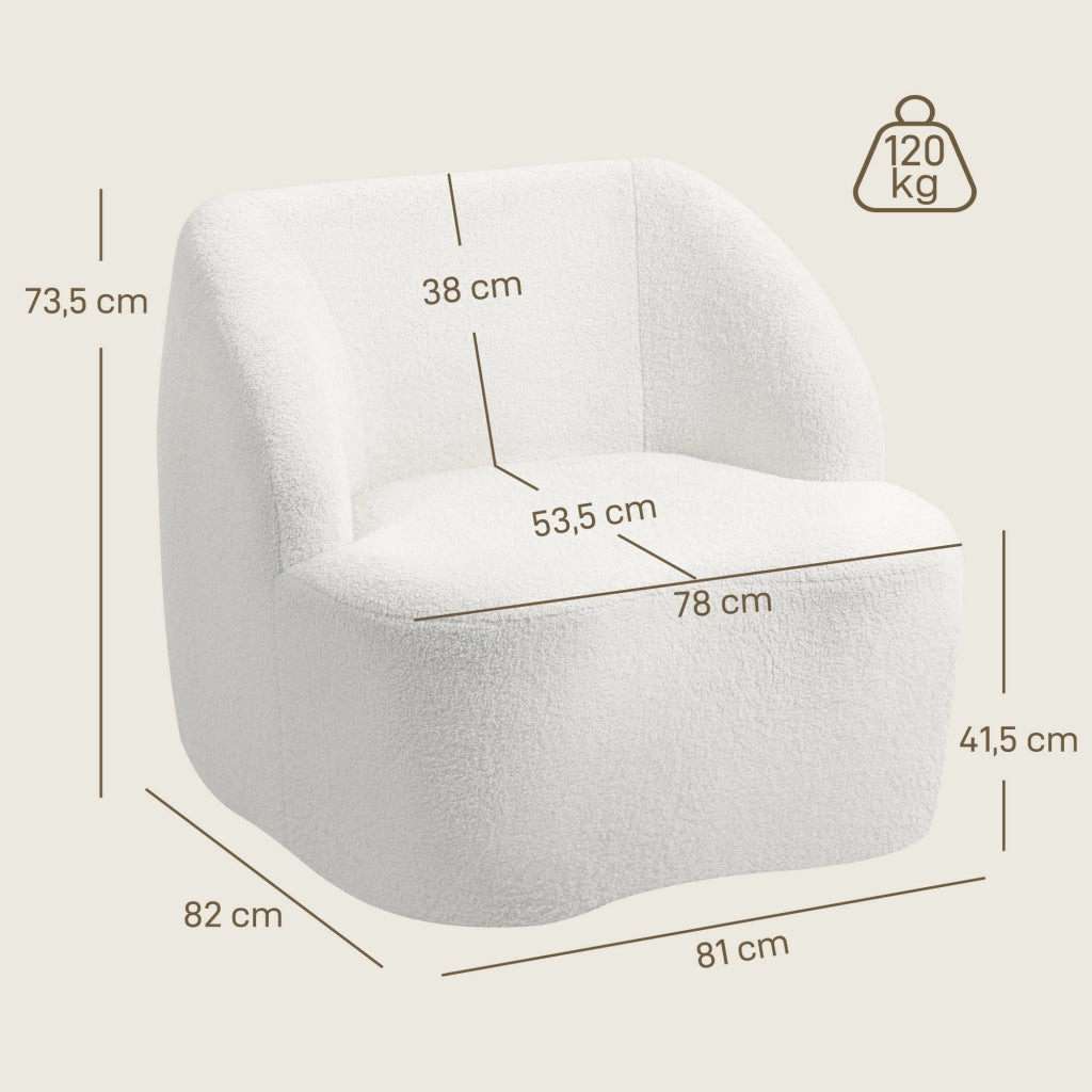 Poltrona moderna con rivestimento in pile ¨C zephmum ¨C crema
