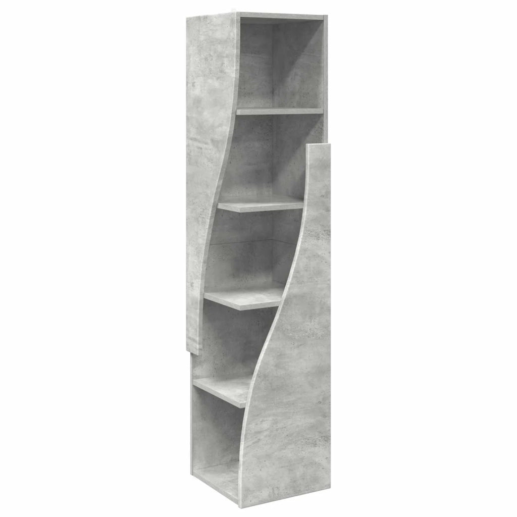 Mobile angolare 32x32x140cm Legno ingegnerizzato Grigio cemento 889878