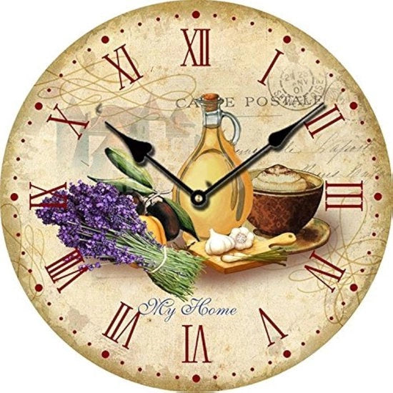 Orologio da Parete per Cucina Design Rurale Nostalgico Antico Senza Suono Ticking Quartz 30 cm / 12 pollici
