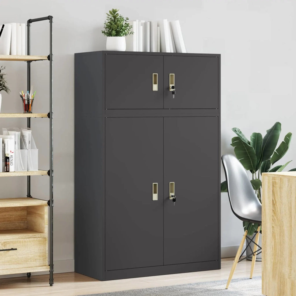 Armadio 2 pz Nero 90 x 40 x 145 cm Acciaio Bloccabile 3438645