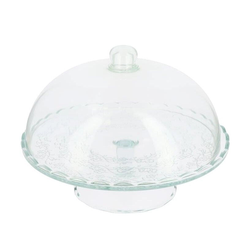 ALZATA PORTATORTA H 20 X 29 CM PORTA DOLCI IN VETRO TRASPARENTE