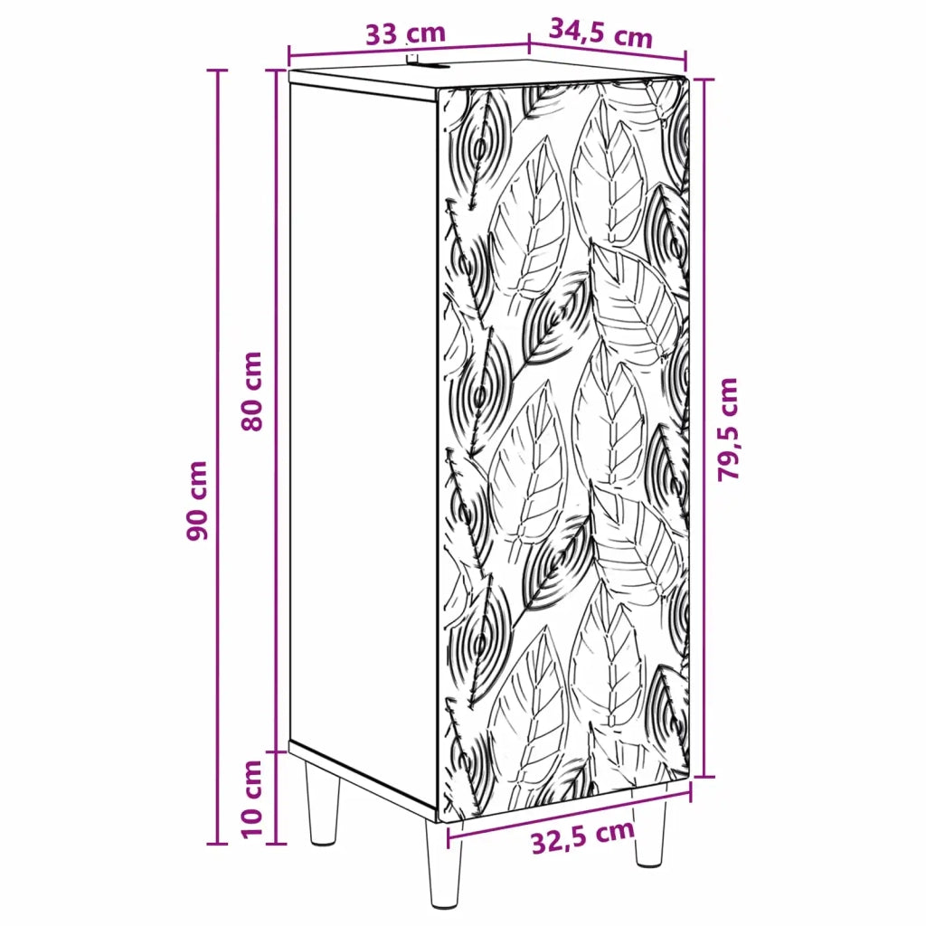 Credenza Nero 33 x 34,5 x 90 cm Legno ingegnerizzato 895056
